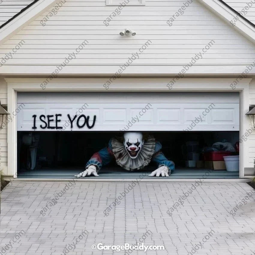Thermabuild | Peeking Clown Garage Door Cover