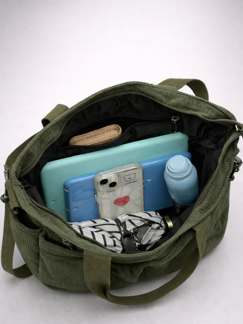 Thermabuild | Green Corduroy Tote Bag for University