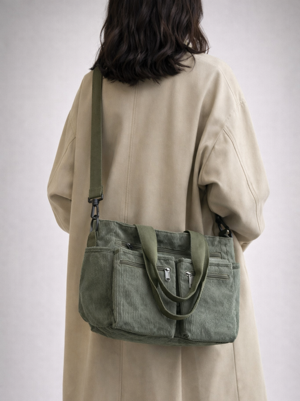 Thermabuild | Green Corduroy Tote Bag for University