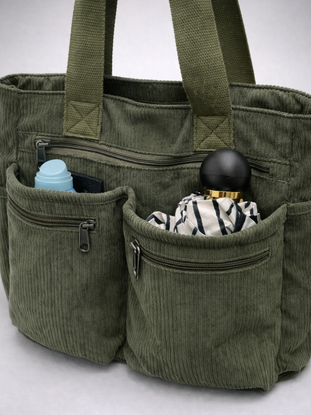 Thermabuild | Green Corduroy Tote Bag for University