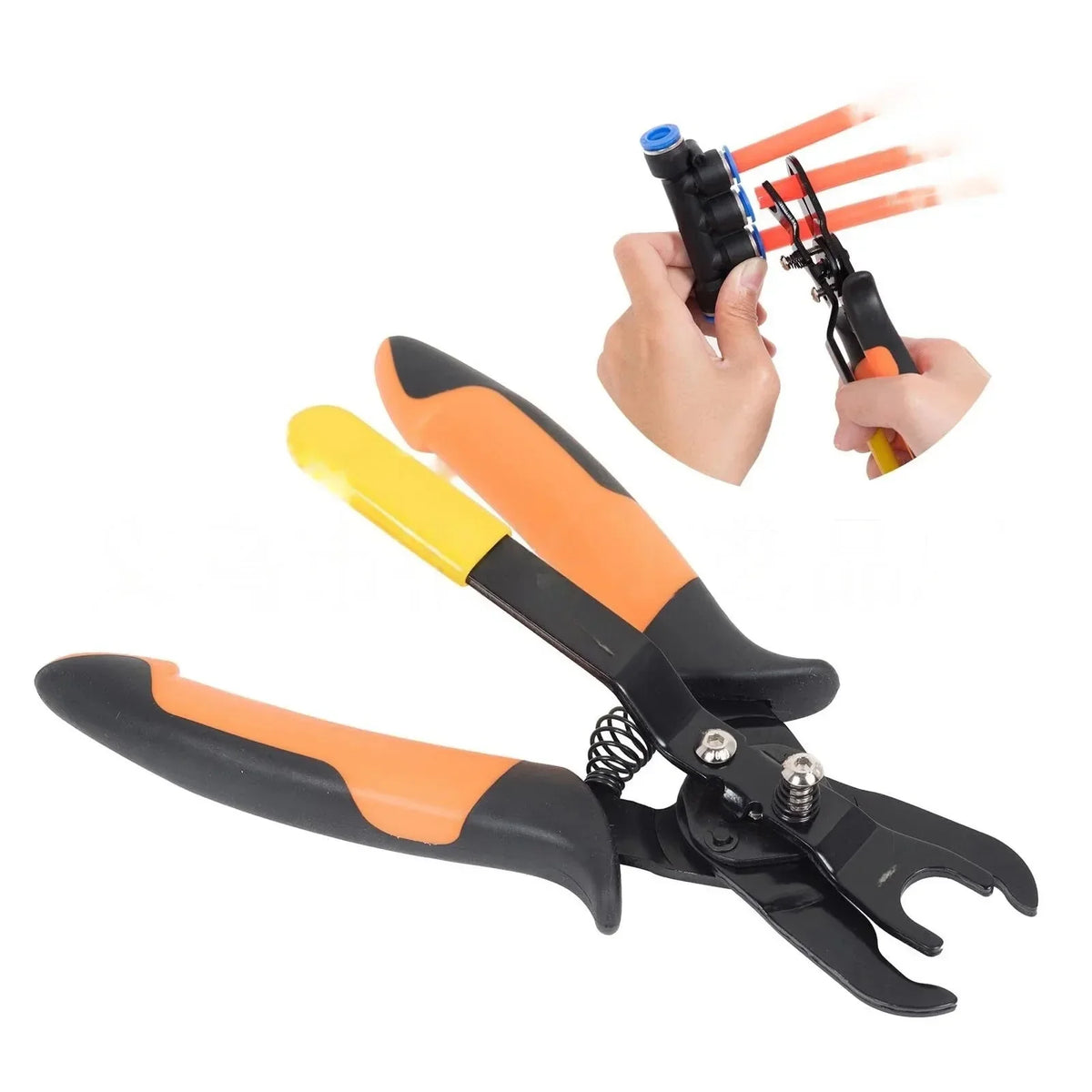 Thermabuild | Push to Connect Disconnect Tong Tool - Carbon Steel Plumbing Pliers with 90° Serrated Jaws for Metric and Imperial Pipe Fittings - Unisex