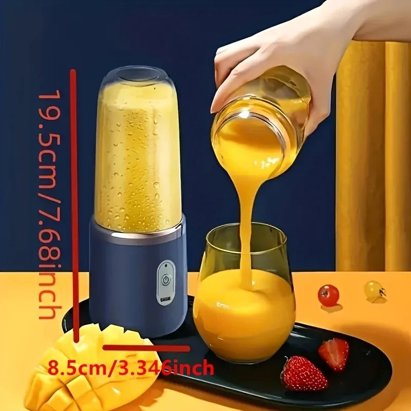 Thermabuild | Portable Wireless Personal Juicer Blender for Fruit and Vegetables - USB Rechargeable Small Juice Mixing Cup with 6 Stainless Steel Blades - 400ml