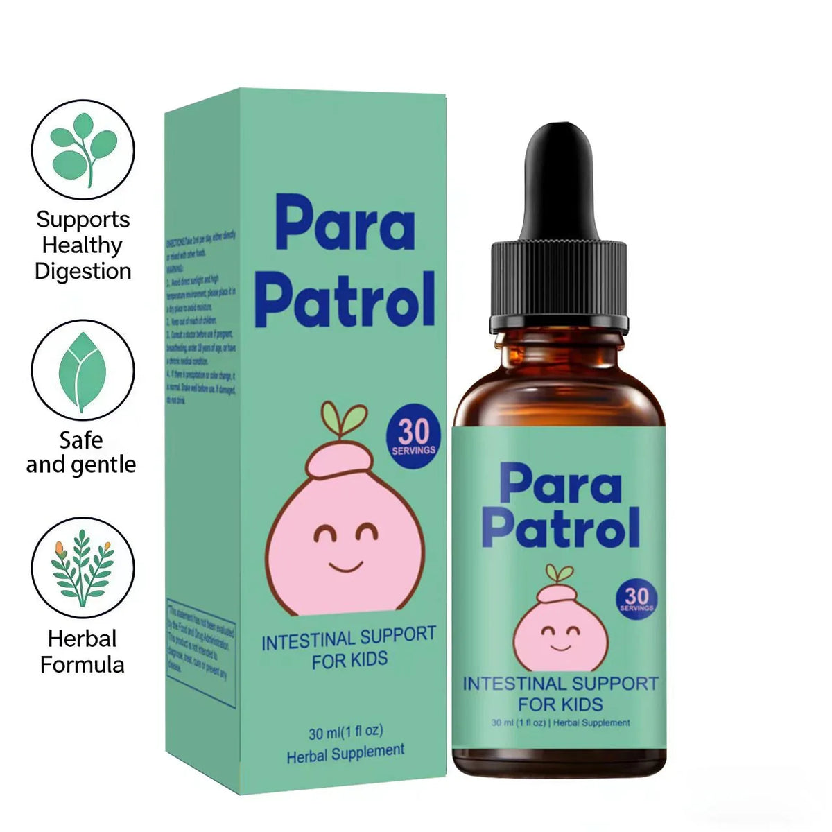 Thermabuild | Children's Digestive Support Liquid Drops - Herbal Intestinal Health Supplement for Kids - Safe and Mild Formula for Healthy Digestion - 30ml