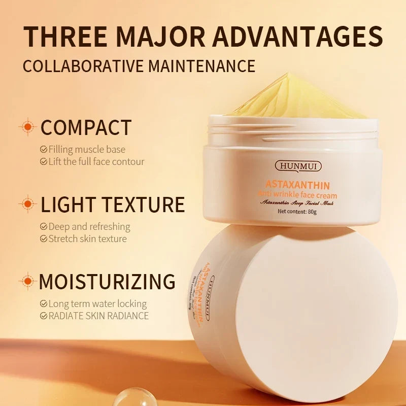 Thermabuild | Astaxanthin and Niacinamide Anti-Wrinkle Face Cream for Women - Rejuvenating Facial Serum Moisturizer for Improved Skin Texture and Tone - 80g