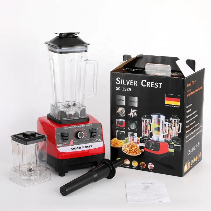 Thermabuild | Heavy Duty High Power Electric Blender and Juicer - 4500W Professional Food Mixer with 2L Plastic Container - 15 Speed Settings for Home and Commercial Use
