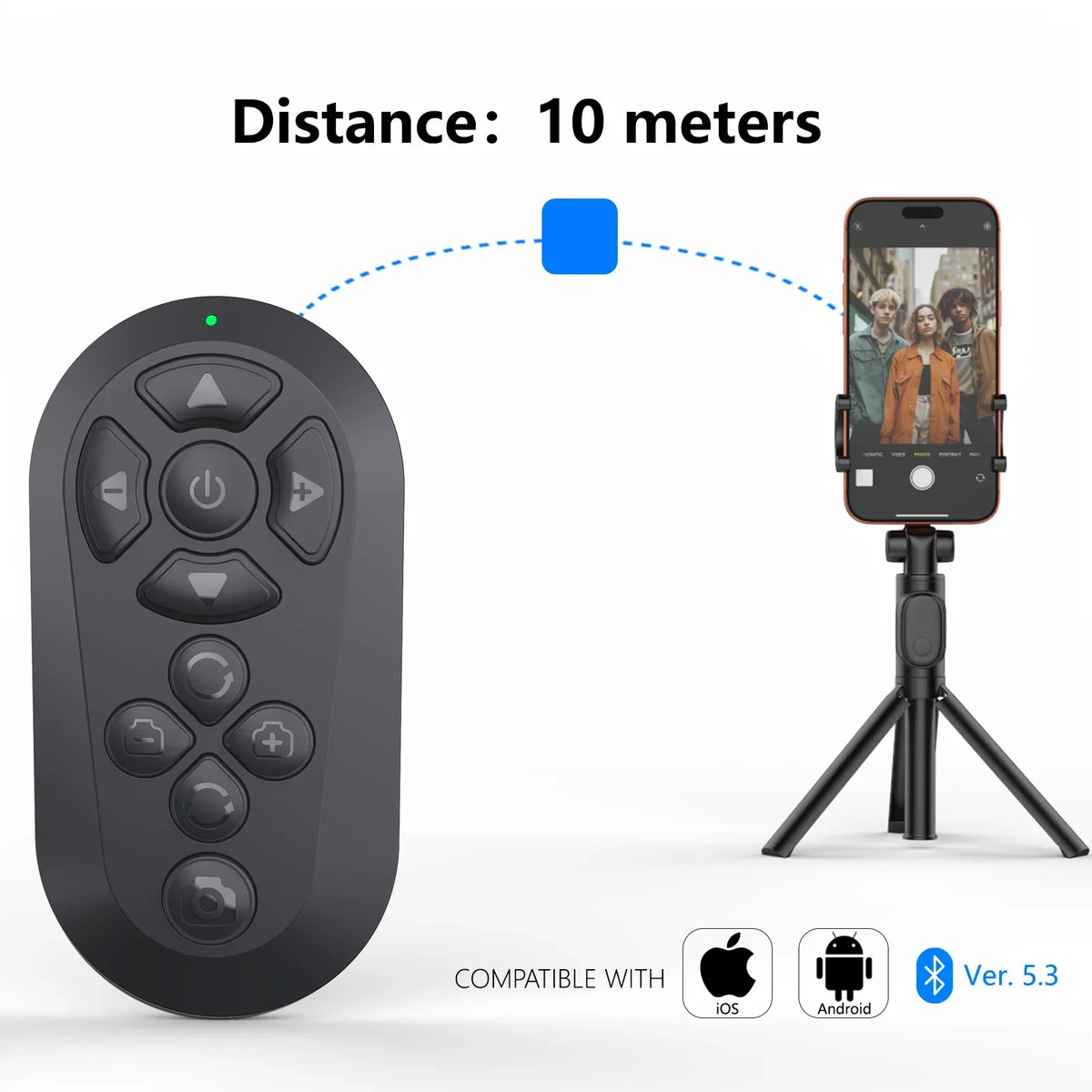 Thermabuild | Bluetooth Wireless Remote Control for TikTok and Short Videos - Rechargeable Page Turner and Selfie Camera Shutter for iPhone and Android