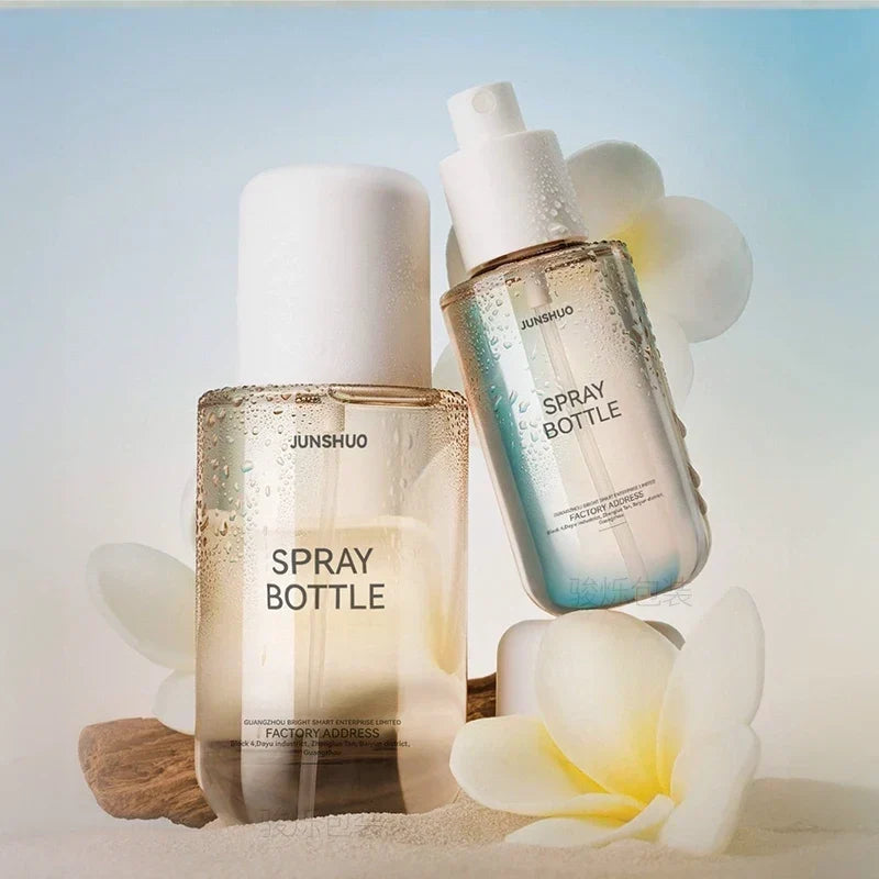 Thermabuild | Empty Refillable PET Plastic Spray Bottles - Cylinder Hair Mist and Body Spray Containers with White Fine Mist Pump Sprayer - 100ml and 240ml