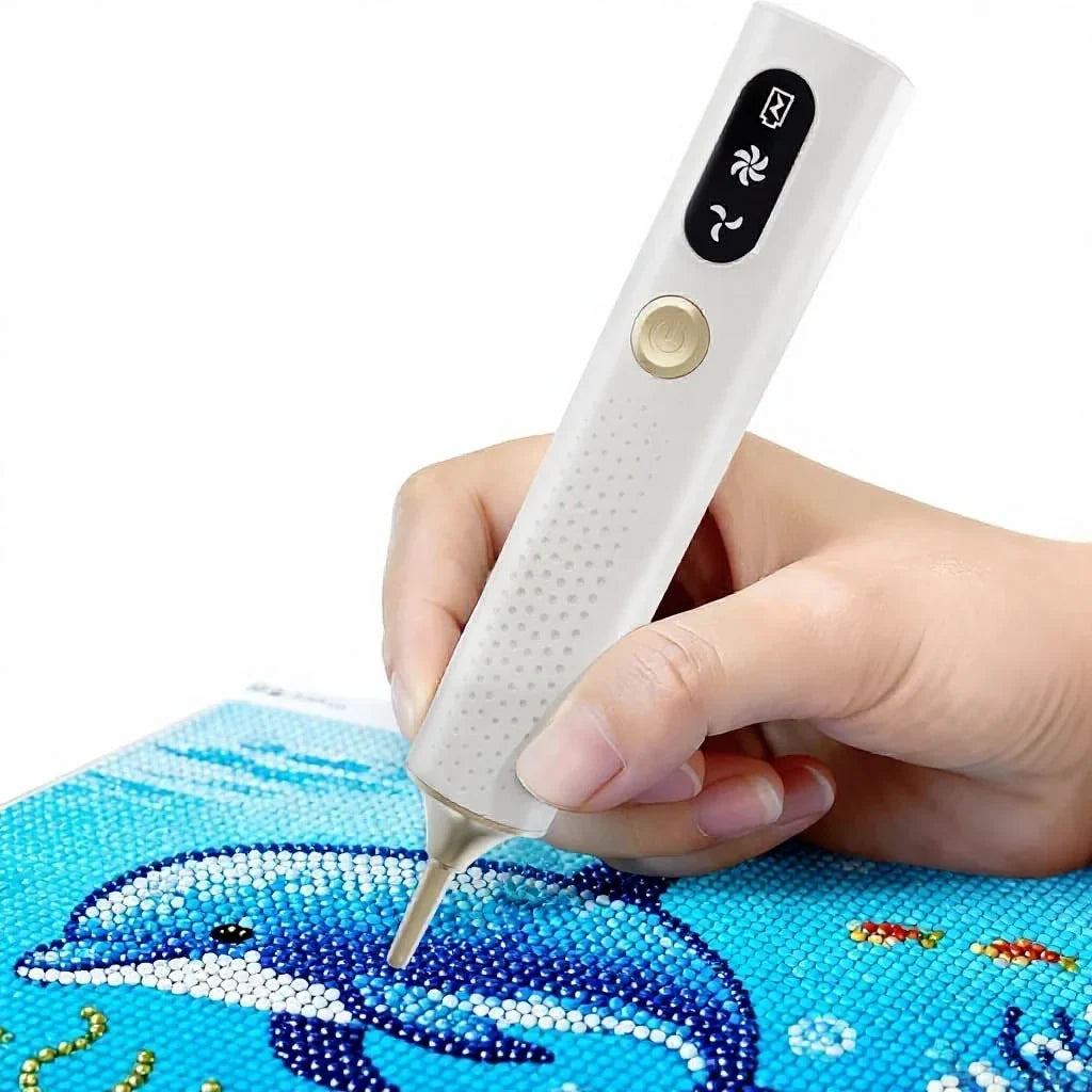 Thermabuild | Electric Diamond Painting Pen with Adjustable Suction - Cordless Rechargeable Rhinestone Applicator Tool - No Wax Needed Diamond Art Kit for Adults