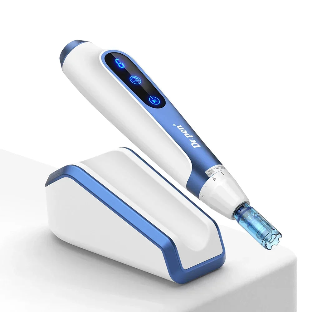 Thermabuild | Wireless Electric Microneedling Pen for Face and Body - Professional Skin Rejuvenation and Anti-Aging Device with LCD Display and 6 Speed Levels