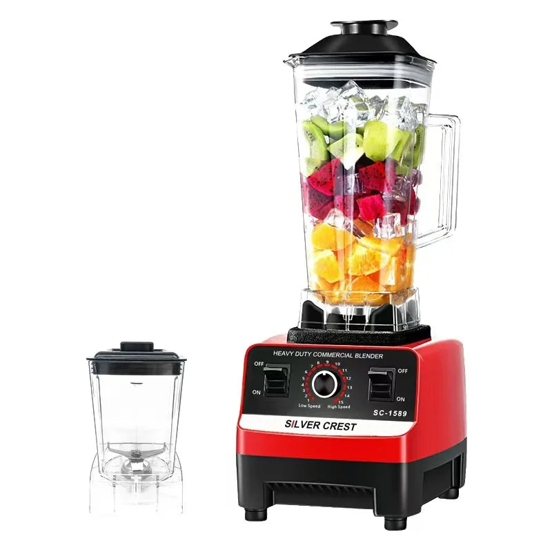 Thermabuild | Heavy Duty High Power Electric Blender and Juicer - 4500W Professional Food Mixer with 2L Plastic Container - 15 Speed Settings for Home and Commercial Use