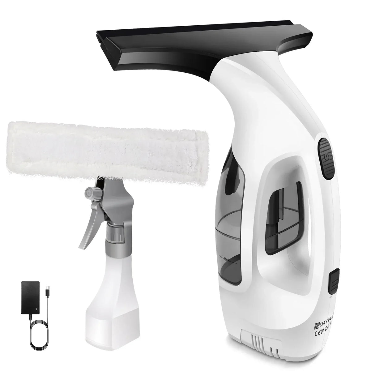 Thermabuild | Handheld Electric Window Cleaner and Vacuum Mop - Portable 2-in-1 Glass Squeegee with Water Spray and Suction for Household and Outdoor Use - Unisex