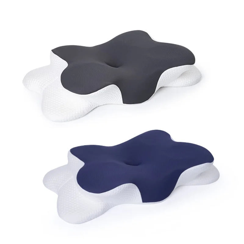 Thermabuild | Orthopedic Memory Foam Butterfly Sleep Pillow - Ergonomic Contour Neck Support for Side and Back Sleepers - Breathable Bed Pillow for Adults