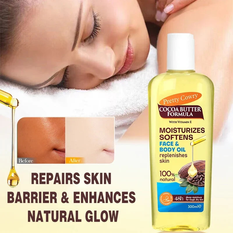 Thermabuild | Scar Repair and Anti-Wrinkle Body Oil for Women - Vitamin E and Collagen Skin Treatment - Brightening Facial Essential Oil for Glowing Skin - 300ml