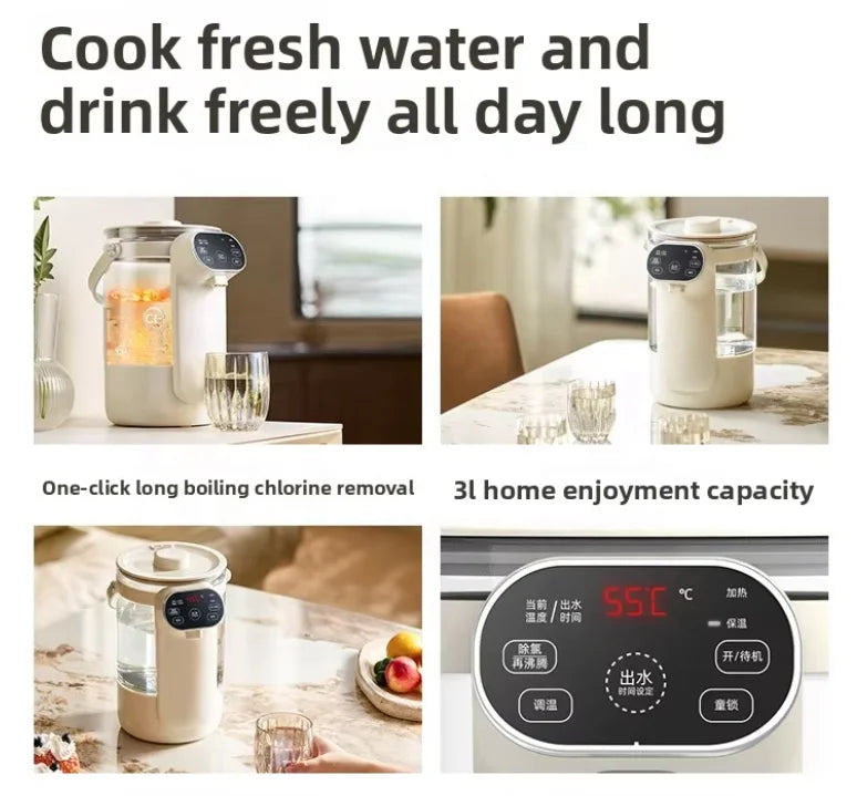 Thermabuild | 3L Stainless Steel Electric Kettle with Digital Temperature Control - Automatic Hot Water Boiler with Keep Warm Function for Home and Office