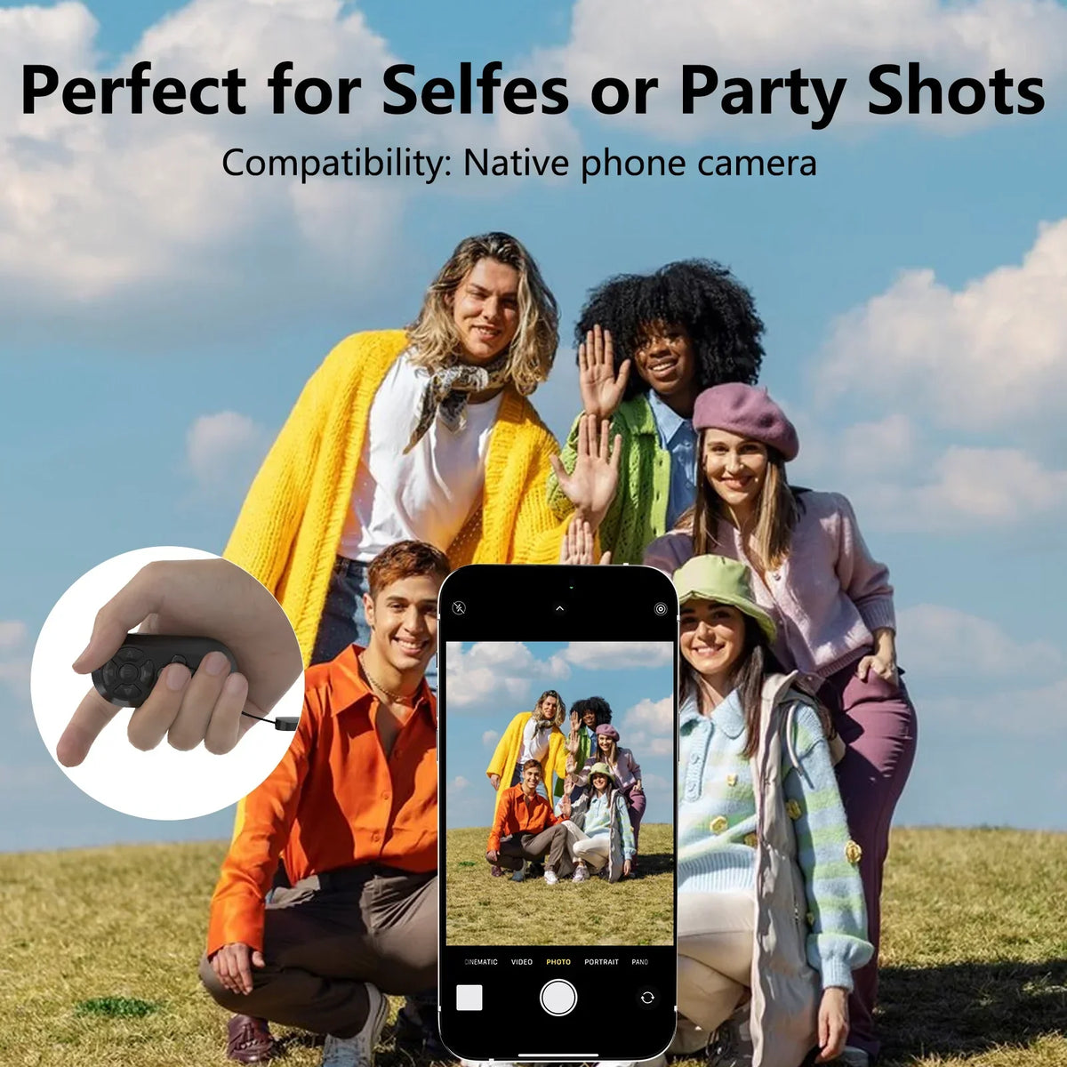 Thermabuild | Bluetooth Wireless Remote Control for TikTok and Short Videos - Rechargeable Page Turner and Selfie Camera Shutter for iPhone and Android