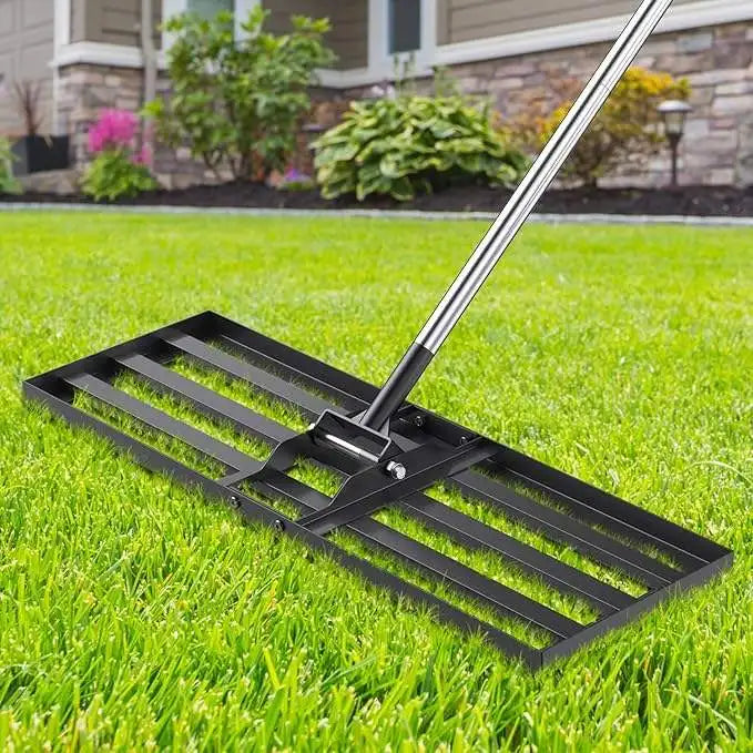 Thermabuild | Lawn Leveling Rake with Long Handle - High Strength Steel Soil Leveler for Yard Maintenance and Organic Fertilizer Sanding - Unisex