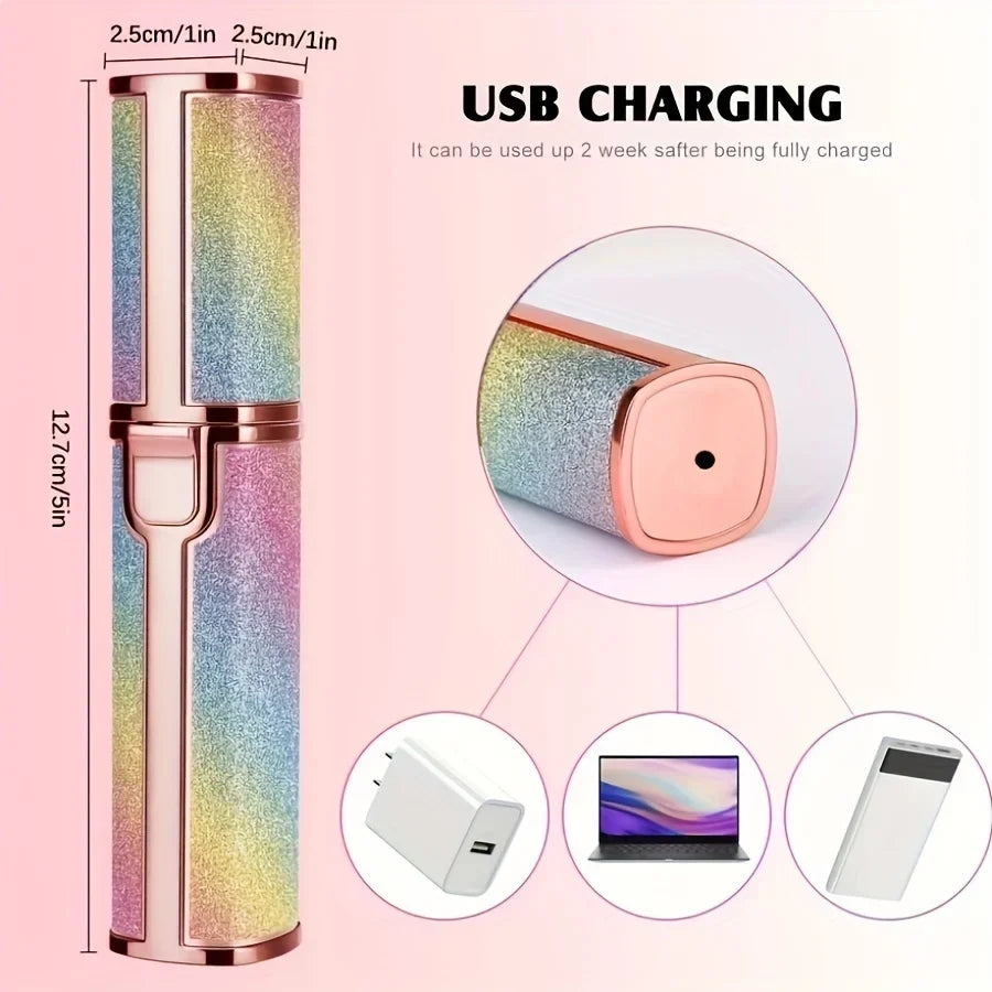 Thermabuild | Rechargeable Electric Eyebrow Trimmer for Women - Waterproof Rotary and Vibrating Shaver with Stainless Steel Blades and USB Charging - IPX5
