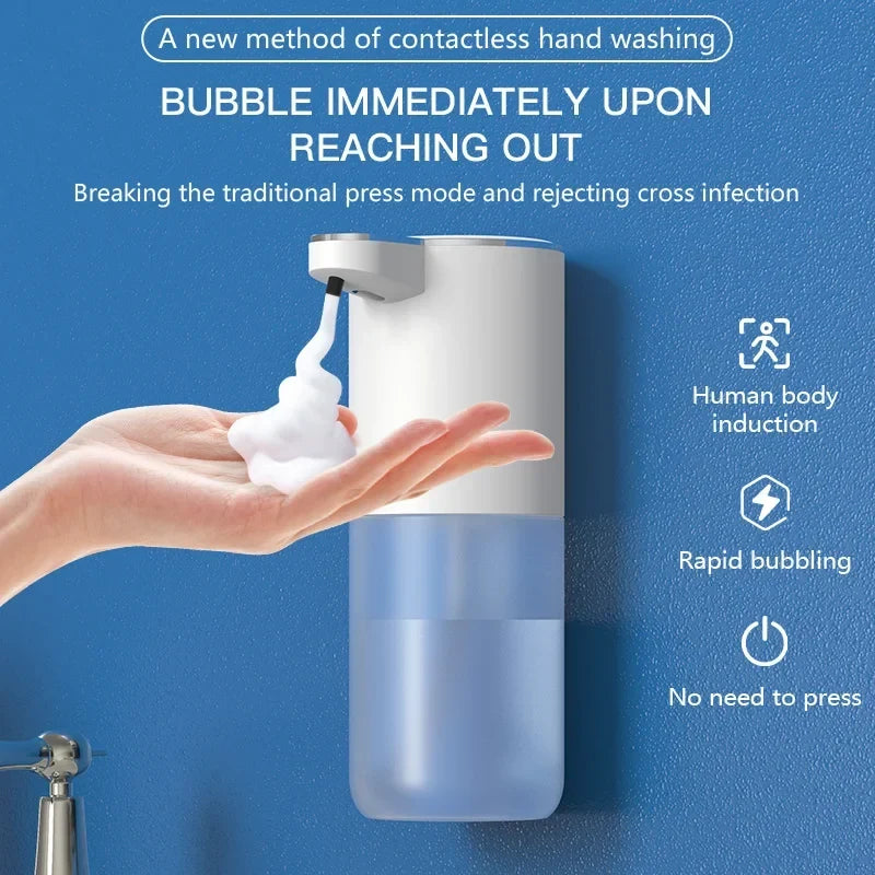 Thermabuild | Touchless Automatic Foam Soap Dispenser with 400ml Transparent Tank - Rechargeable Lithium Battery Powered Hands Free Pump for Household Use