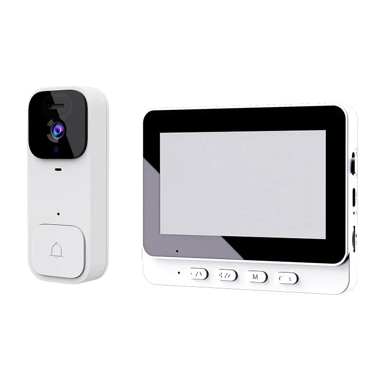 Thermabuild | Smart Video Doorbell with Touch Display and APP Control - Wireless Home Security Camera with Magic Voice Changer and USB Power - ABS Material