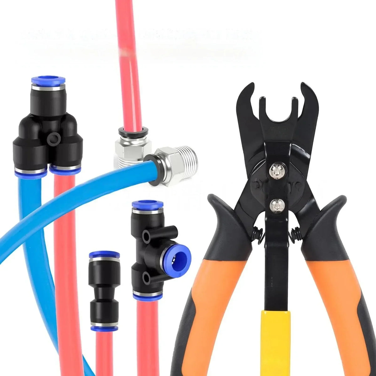 Thermabuild | Push to Connect Disconnect Tong Tool - Carbon Steel Plumbing Pliers with 90° Serrated Jaws for Metric and Imperial Pipe Fittings - Unisex