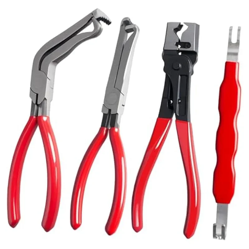 Thermabuild | 4-Piece Electrical Disconnect Pliers Set for Automotive Wiring and Car Body Dent Repair - Universal Fitment Heavy Duty Repair Tool Kit with Soft Case