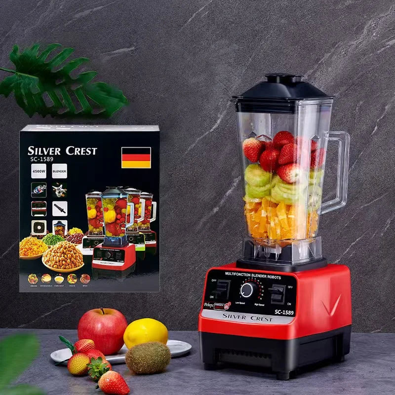 Thermabuild | Heavy Duty High Power Electric Blender and Juicer - 4500W Professional Food Mixer with 2L Plastic Container - 15 Speed Settings for Home and Commercial Use