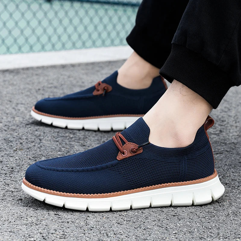 Thermabuild | Men's Breathable Mesh Sneakers - Lightweight Casual Walking Shoes for Men with Anti-Slip MD Sole and Textile Upper - Spring Autumn Comfort