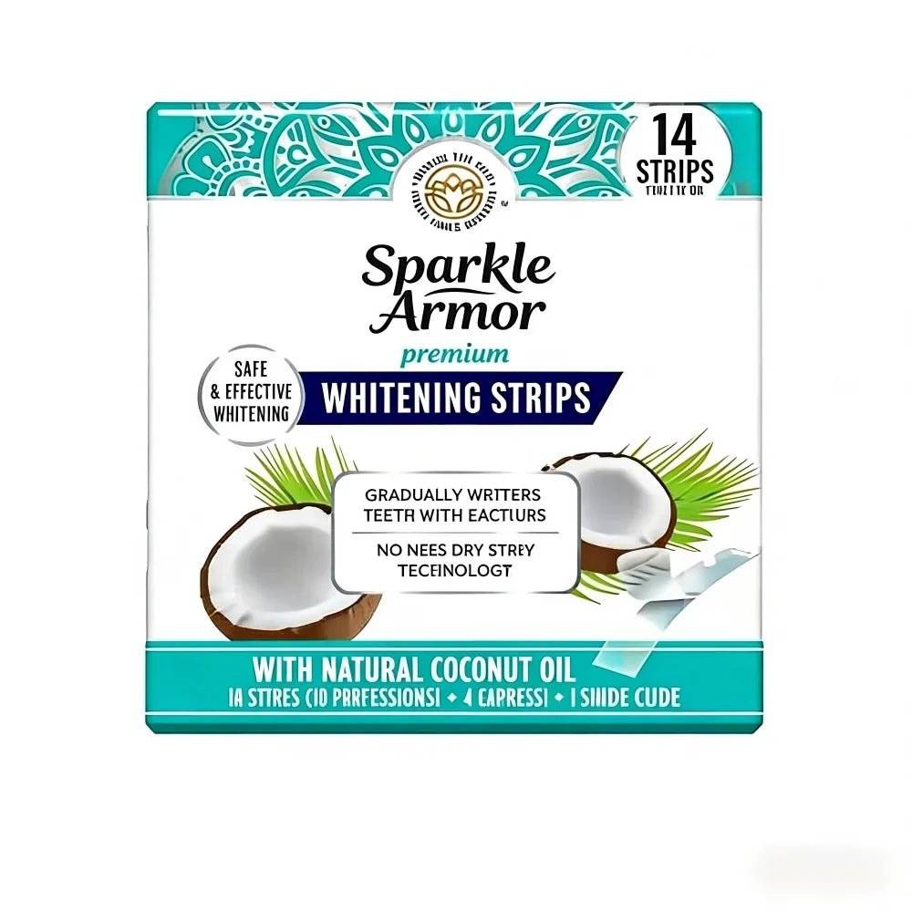Thermabuild | Professional Teeth Whitening Strips with Coconut Oil for Adults - Mint Flavor Non-Slip Dry Strip Technology - 14 Strips for 7 Daily Treatments