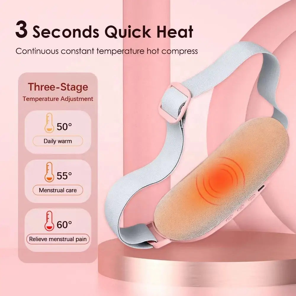 Thermabuild | Wireless Menstrual Heating Pad for Women - Intelligent Abdominal Heat Therapy Belt with Timing Control - Portable USB Rechargeable Pain Relief