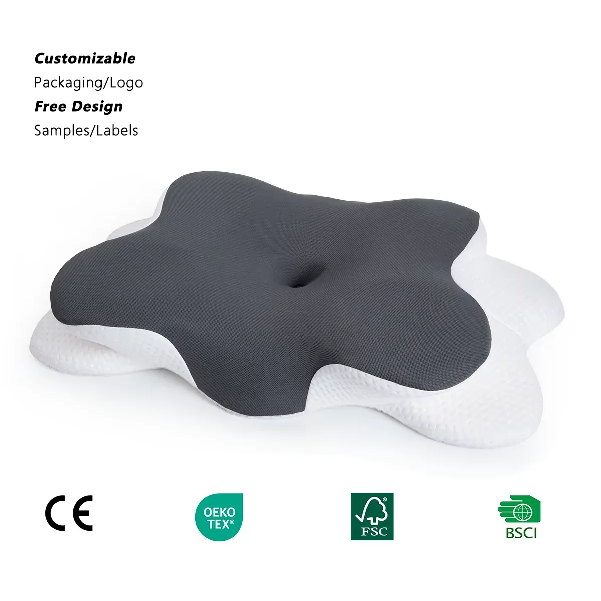 Thermabuild | Orthopedic Memory Foam Butterfly Sleep Pillow - Ergonomic Contour Neck Support for Side and Back Sleepers - Breathable Bed Pillow for Adults