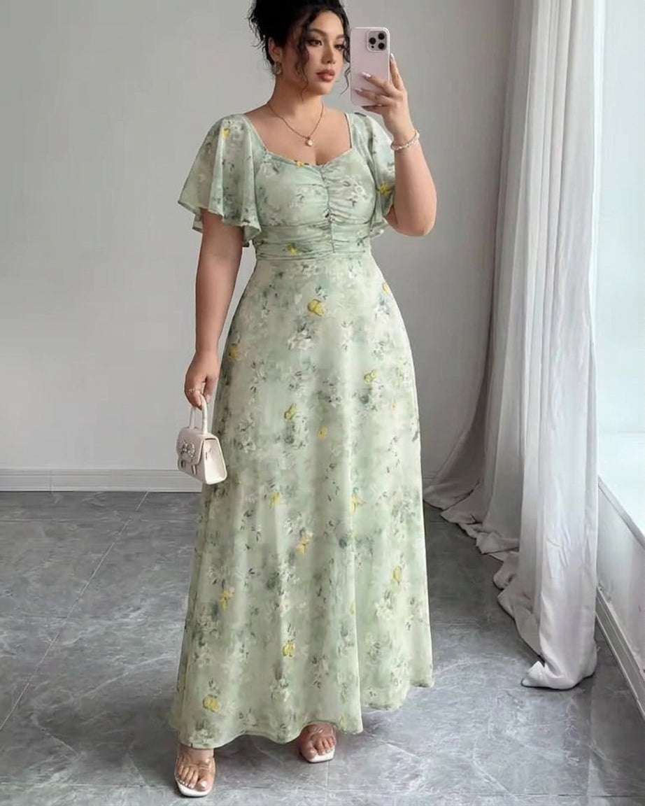 Thermabuild | Slim Dress with Ruffle Sleeves