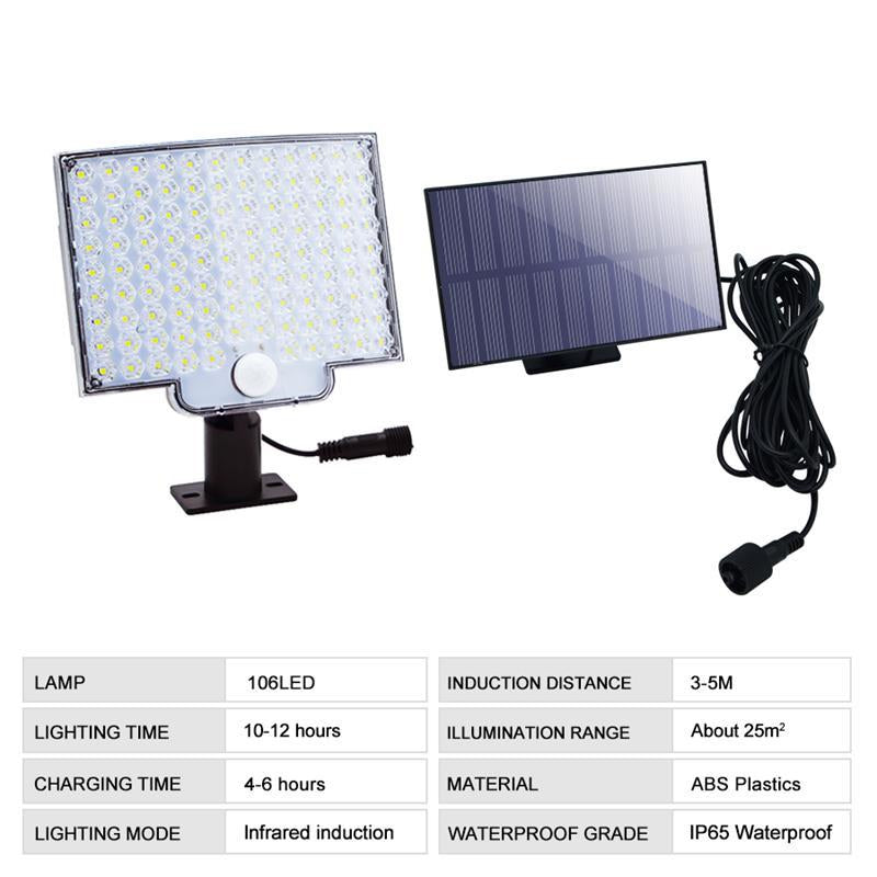 Thermabuild | 106 LED Solar Outdoor Light With Motion Sensor