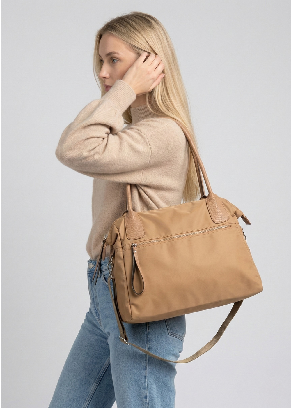 Thermabuild | Khaki Nylon Tote Bag for School