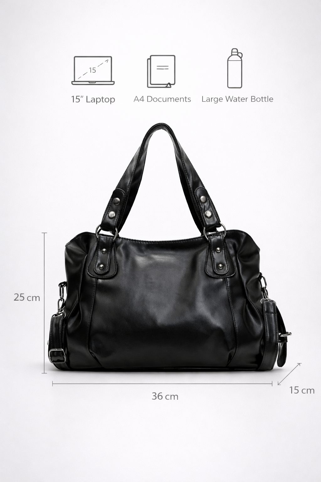Thermabuild | Large black handbag for school