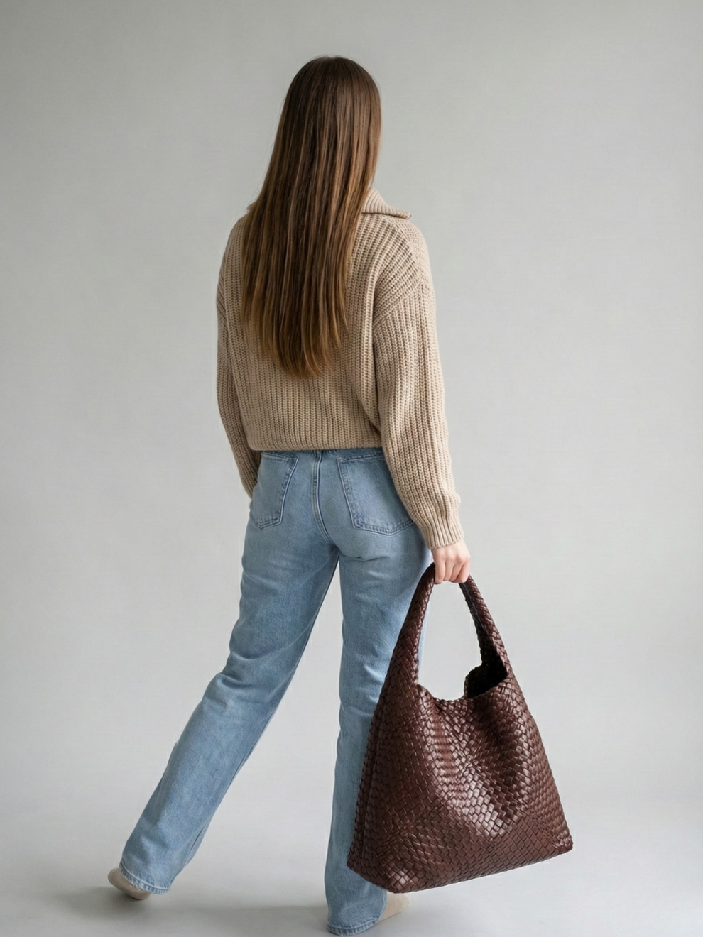 Thermabuild | Woven Leather work bag for ladies