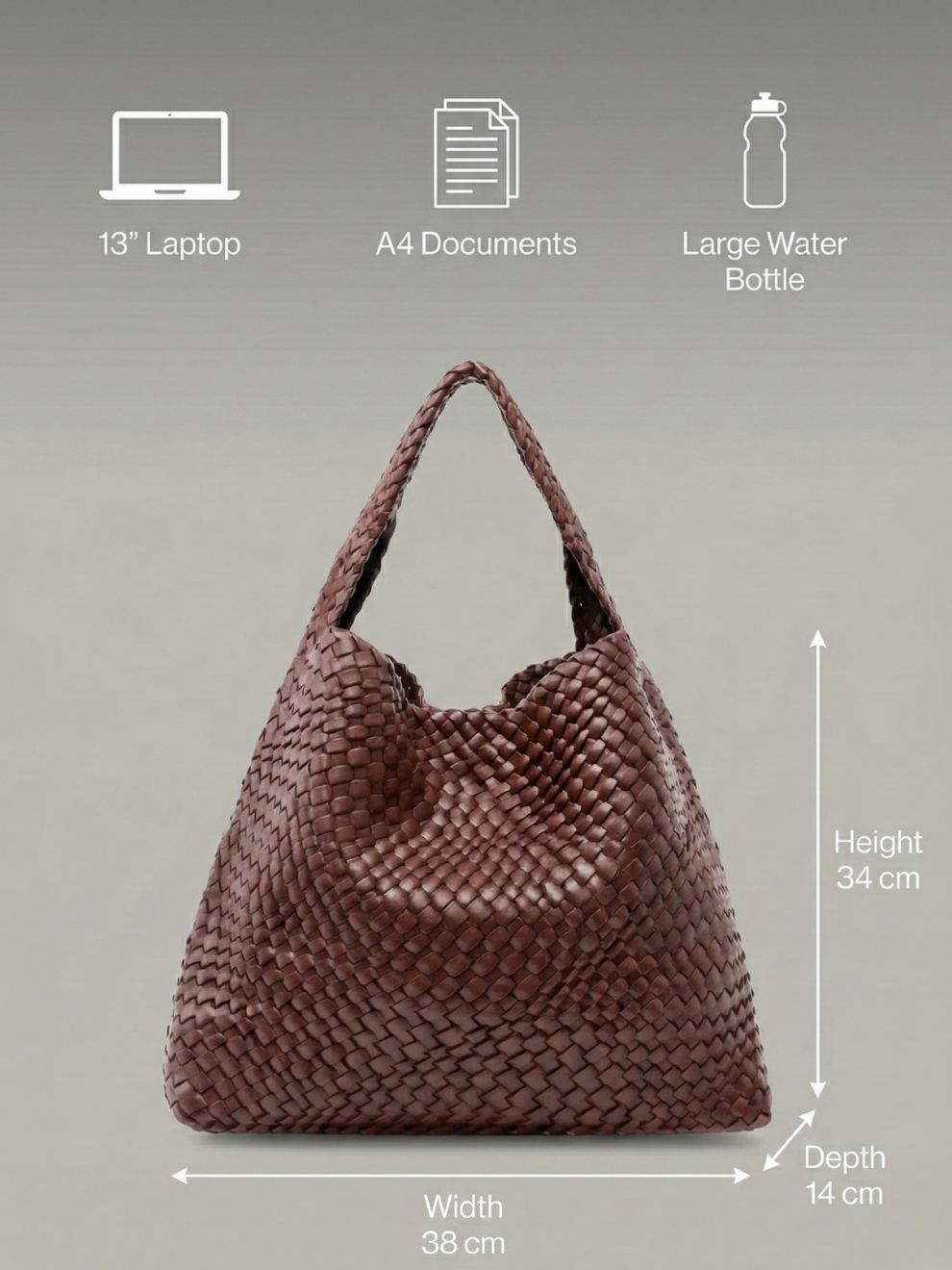 Thermabuild | Woven Leather work bag for ladies