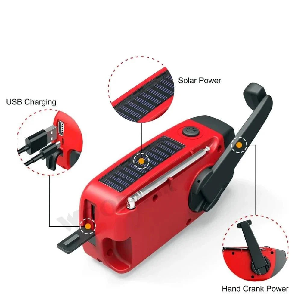 Thermabuild | All-in-One Emergency Radio with Solar Power and Power Bank