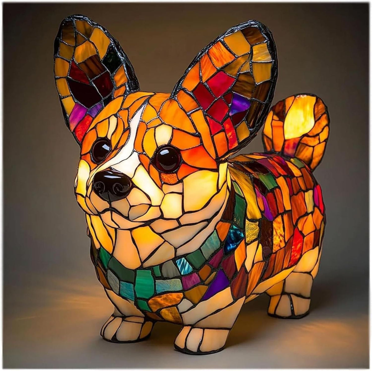 Thermabuild | Stained Glass Dog Lamp