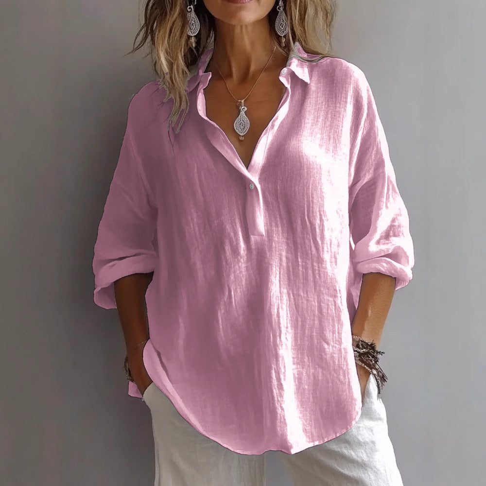 Thermabuild | Women's Wide-Sleeve Casual Linen Shirt