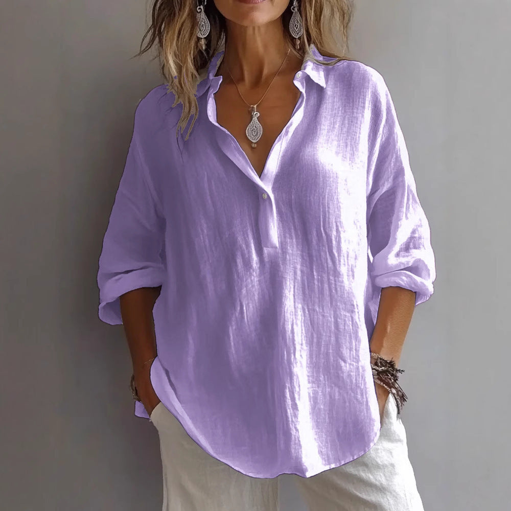 Thermabuild | Women's Wide-Sleeve Casual Linen Shirt