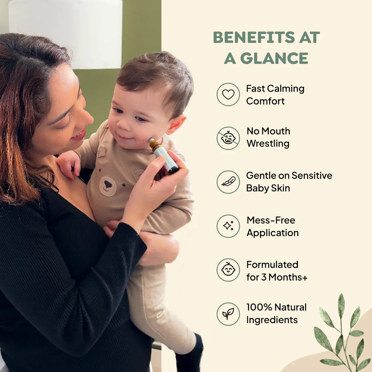 Thermabuild | Natural Baby Teething Roller with Roman Chamomile and Lavender - Soothing Essential Oil Topical Blend for Infants 3 Months and Up