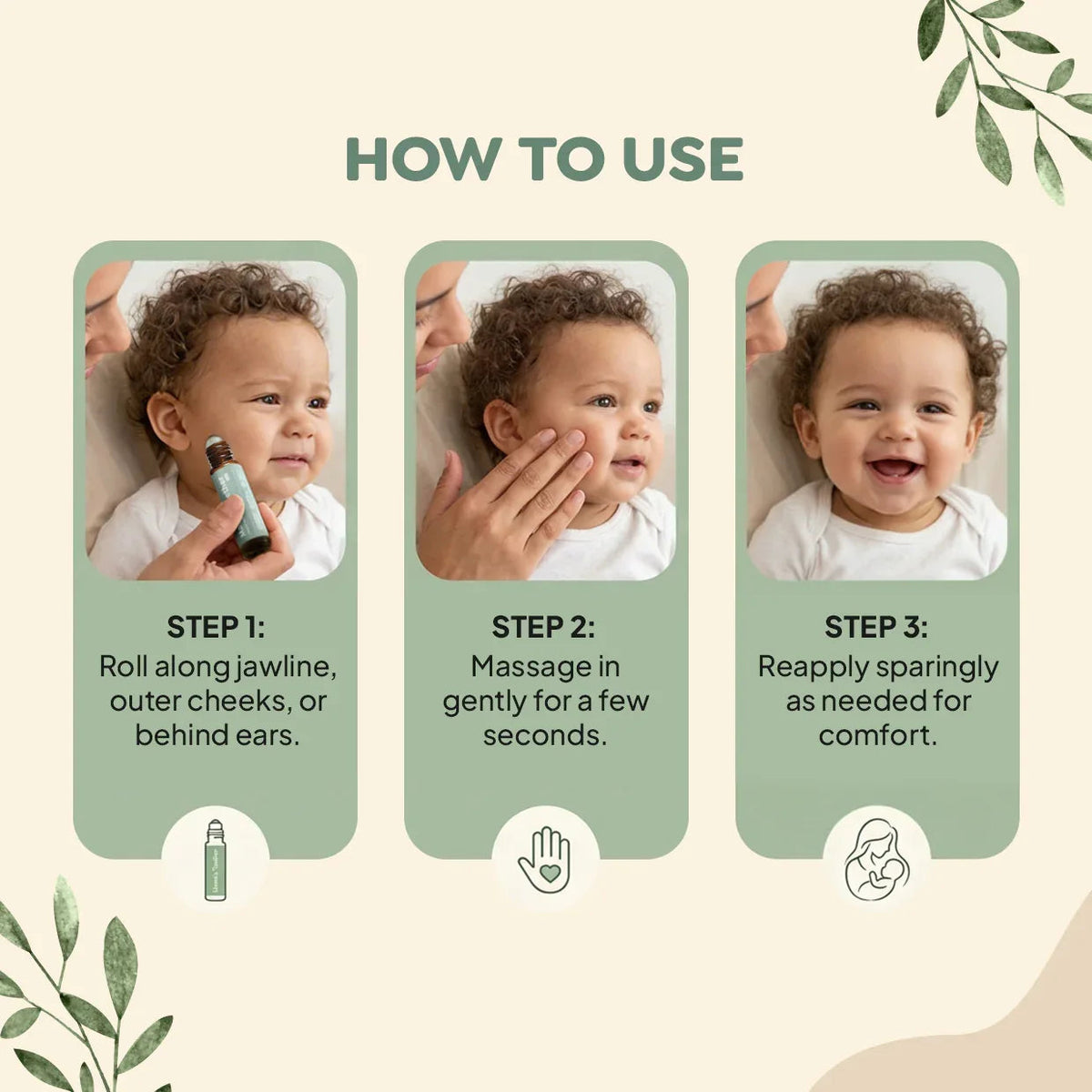 Thermabuild | Natural Baby Teething Roller with Roman Chamomile and Lavender - Soothing Essential Oil Topical Blend for Infants 3 Months and Up