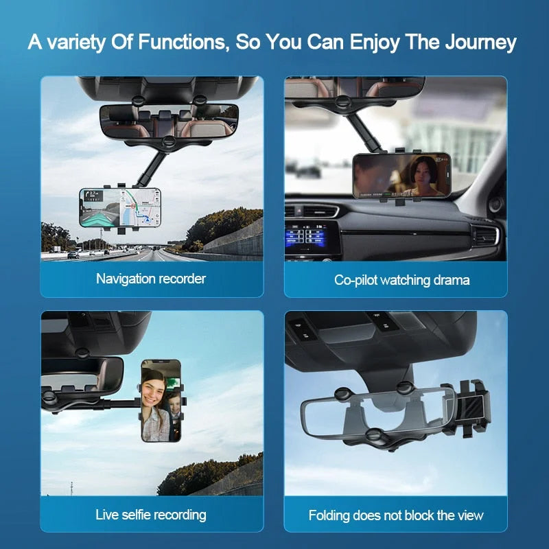 Thermabuild | 360° Rotating Multifunctional Car Mirror Phone Holder