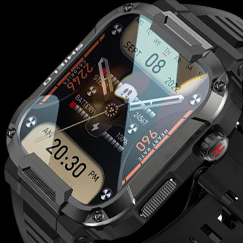 Thermabuild | Military Smartwatch for Men - Waterproof IP68 Rugged Fitness Tracker with Bluetooth Calling, Heart Rate Monitor and 110 Sports Modes