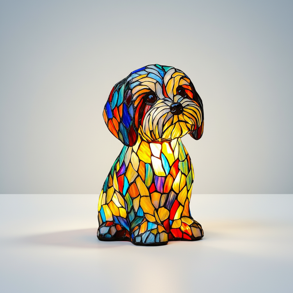 Thermabuild | Stained Glass Dog Lamp