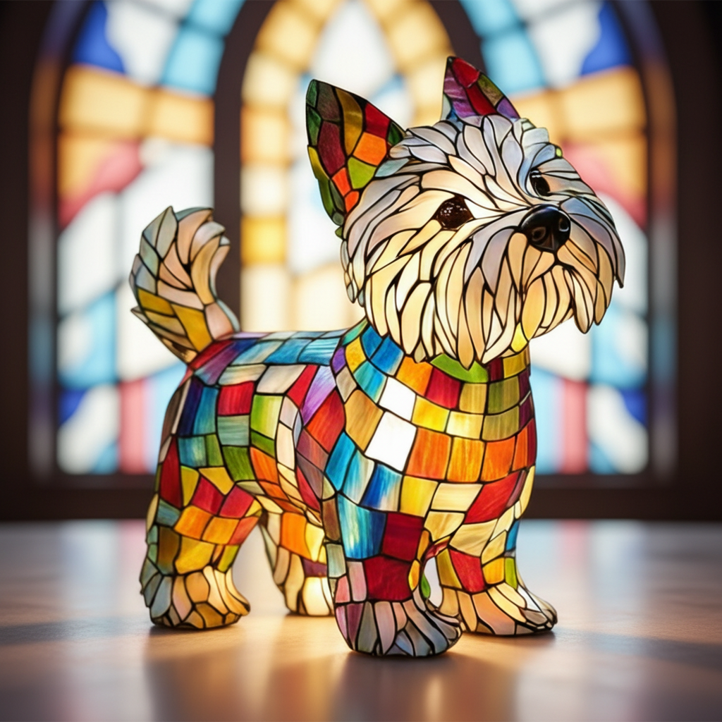 Thermabuild | Stained Glass Dog Lamp