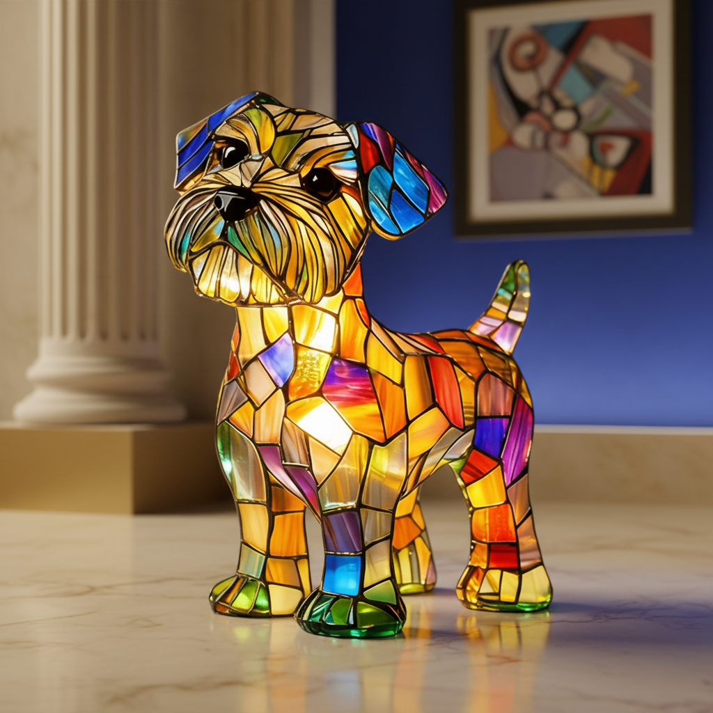 Thermabuild | Stained Glass Dog Lamp