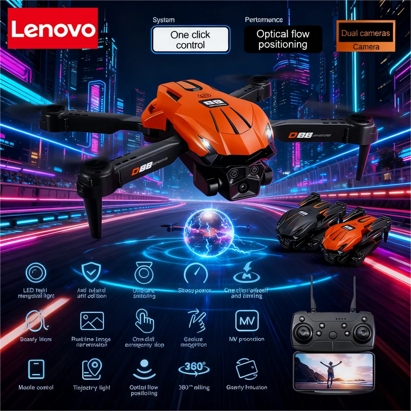 Thermabuild | Foldable GPS Drone with 8K Aerial HD Dual Camera - Professional Optical Flow Hovering Quadcopter for Photography with Gesture Control