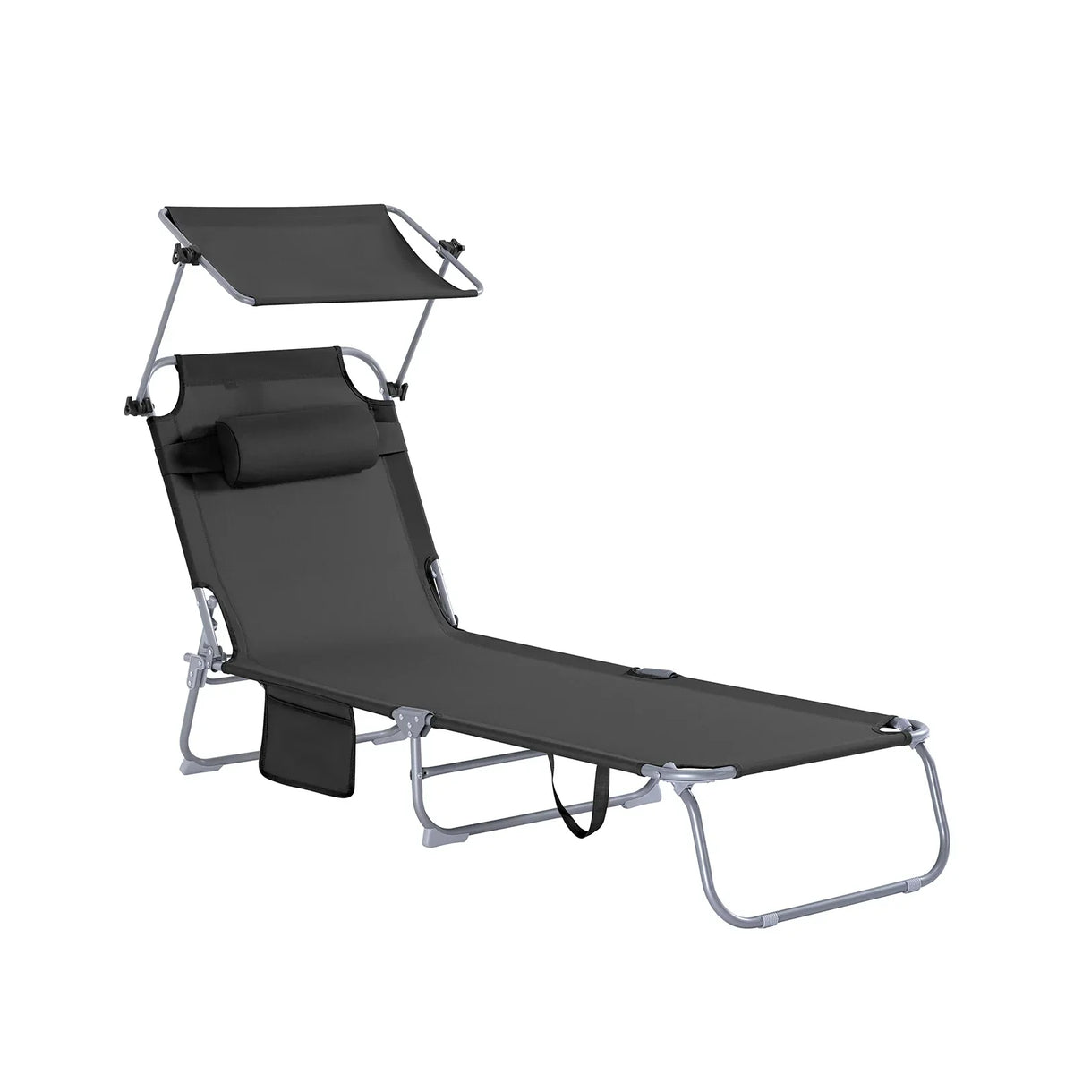 Thermabuild | Outdoor Garden Swing Lounger with Metal Frame and Side Storage Bag - Ergonomic Relaxing Rocking Chair for Courtyard, Beach, and Balcony
