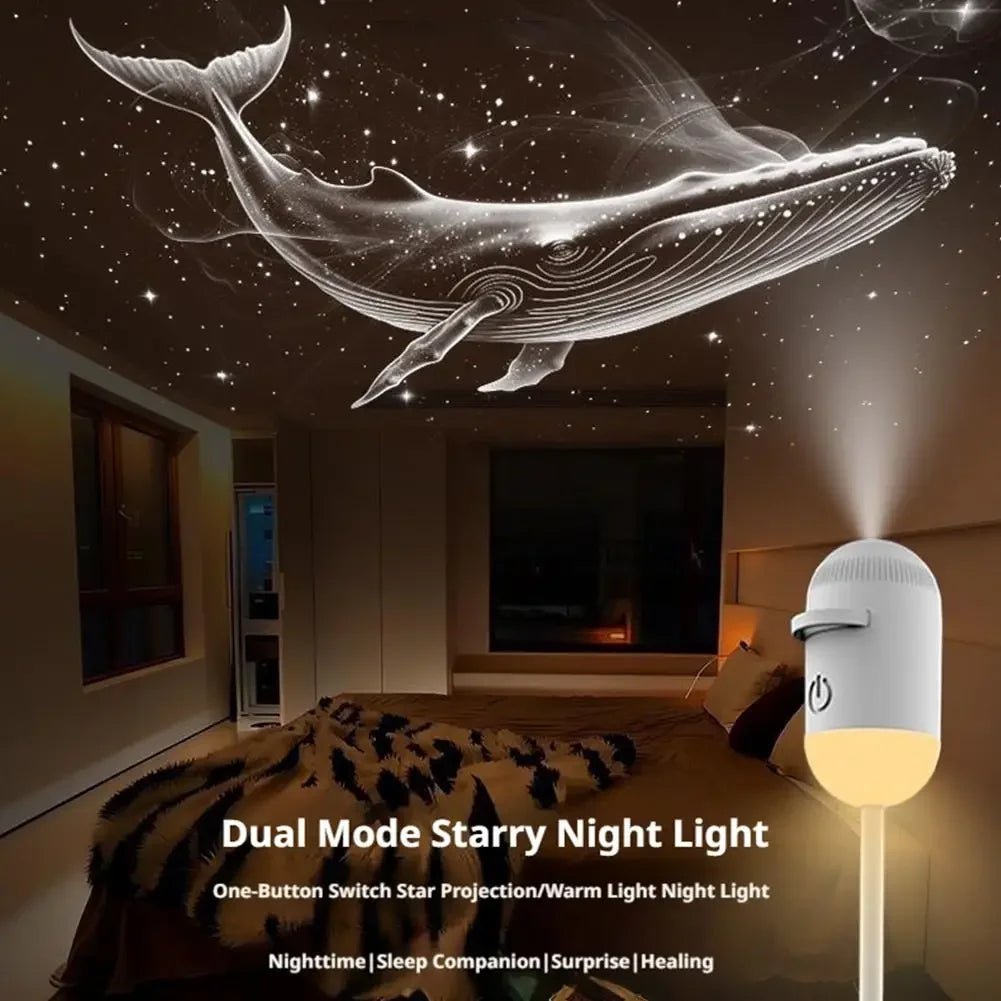 Thermabuild | USB Mini Galaxy Star Projector Night Light with Interchangeable Slide Films – Starry Sky Light for Home and Car